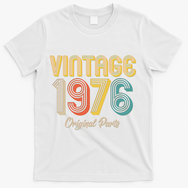Vintage 1976 Original Parts Retro 50th Birthday  T-Shirt - White