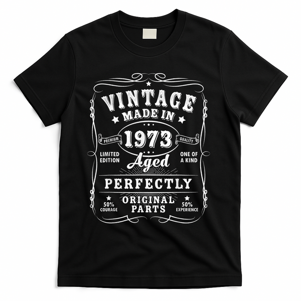Vintage 50th Birthday Decorations M.e.n.s Funny 1973 50 Birthday T-Shirt - Black