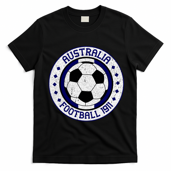 Vintage Australia Football 1911 Soccer Apparel T-Shirt - Black