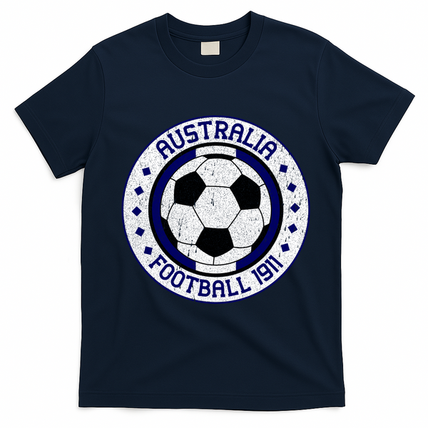 Vintage Australia Football 1911 Soccer Apparel T-Shirt - Navy Blue