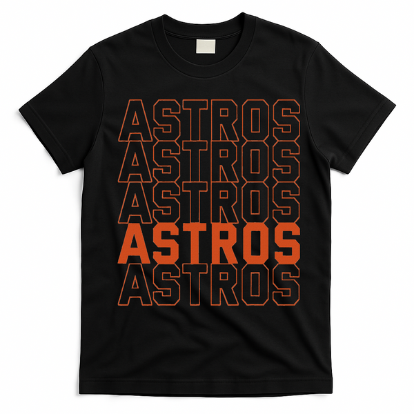 Vintage Astros Retro Style Name Sports Fan T-Shirt - Black