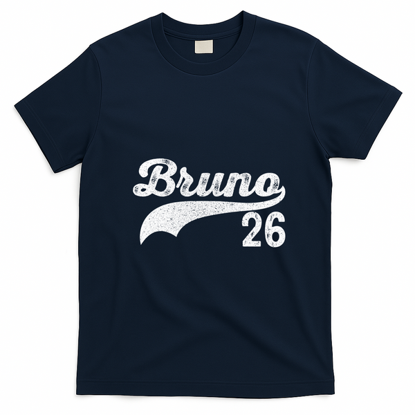Vintage Bruno 26 Name T-Shirt - Navy Blue