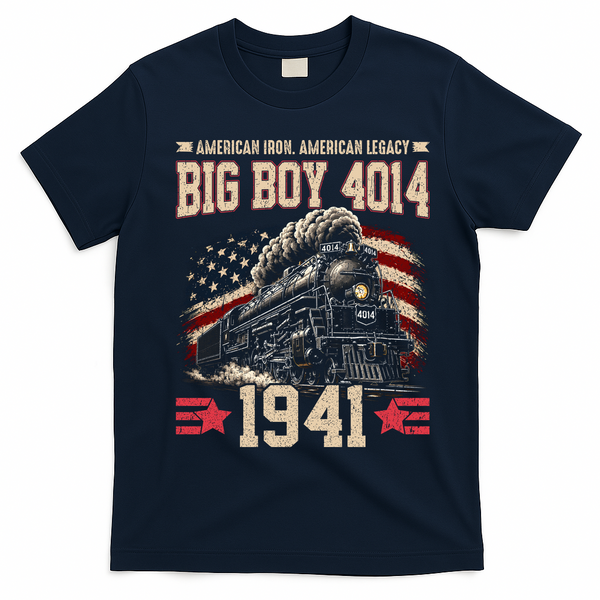 Vintage Big Boy 4014 American Locomotive 1941 T-Shirt - Navy Blue