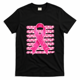 Vintage Breast Cancer Awareness Striped T-Shirt - Black