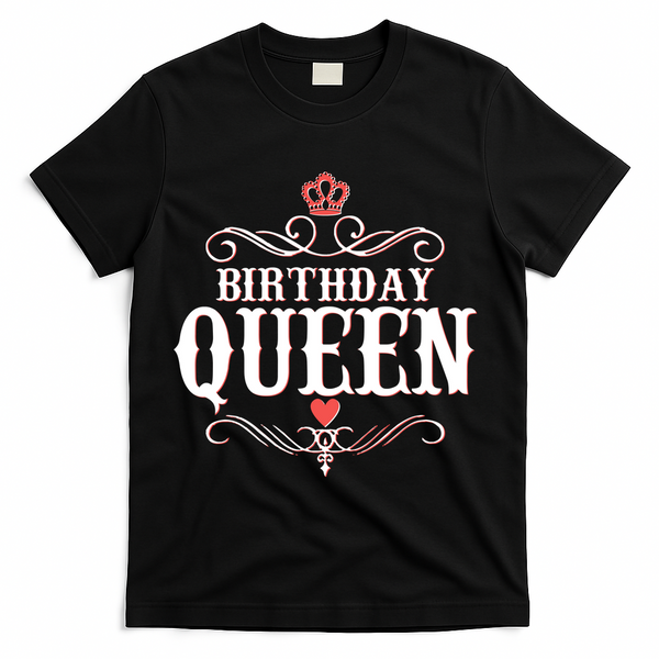 Vintage Birthday Queen T-Shirt - Black