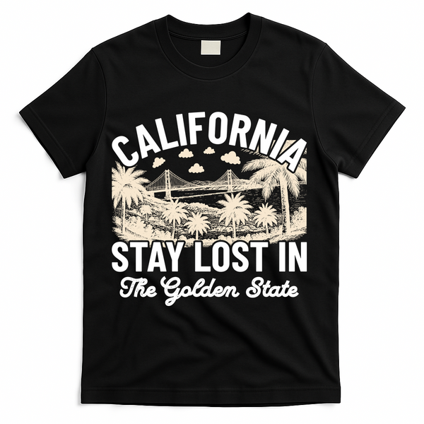 Vintage California 70s Style Souvenir Gift T-Shirt - Black