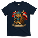 Viking Cat Norway Norwegian T-Shirt - Navy Blue