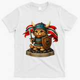 Viking Cat Norway Norwegian T-Shirt - White