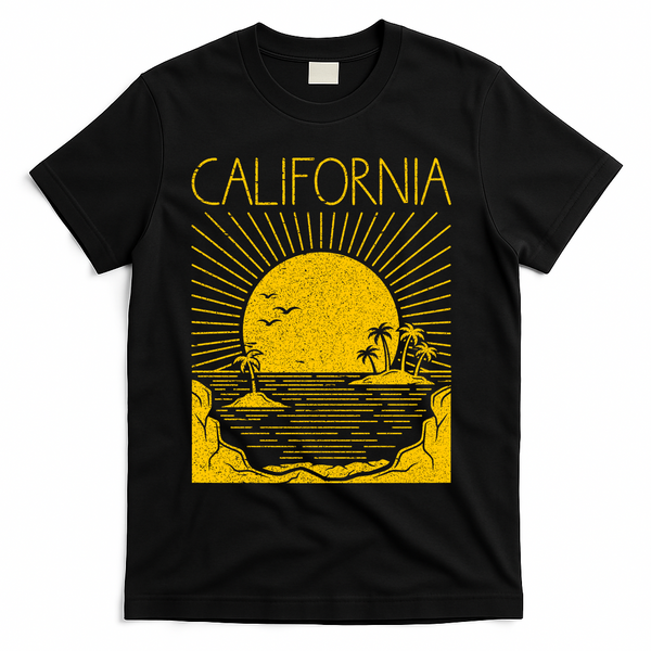 Vintage California Rising Sun T-Shirt - Black