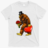 Valentines Day Bigfoot Sasquatch Lover T-Shirt - White
