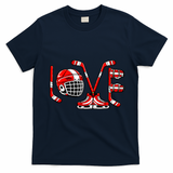 Valentines Day Love Ice Hockey T-Shirt - Navy Blue