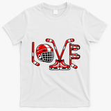 Valentines Day Love Ice Hockey T-Shirt - White