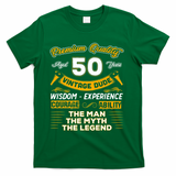 Vintage Dude The Man Myth Legend 50 Yrs 50th Birthday Shirt T-Shirt - Green