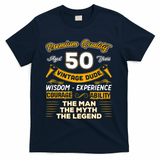 Vintage Dude The Man Myth Legend 50 Yrs 50th Birthday Shirt T-Shirt - Navy