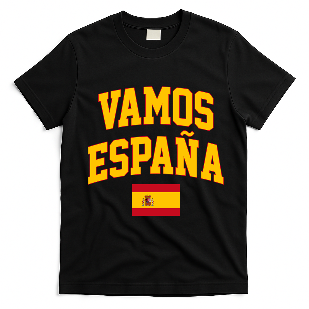 Vamos Espana Flag Spain Pride Spanish T-Shirt - Black