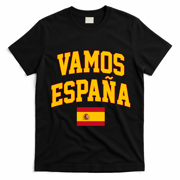 Vamos Espana Flag Spain Pride Spanish T-Shirt - Black