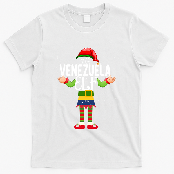 Venezuela Elf Matching Proud Patriotic Group Christmas Party Funny Gift T-Shirt - White