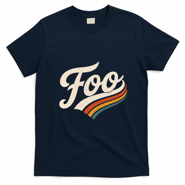 Vintage Foo Name Retro Style T-Shirt - Navy Blue