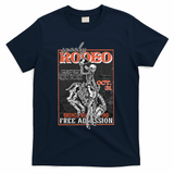 Vintage Funny Western Skeleton Halloween Cowboy Spooky Rodeo T-Shirt - Navy
