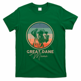 Vintage Great Dane Puppy Mom Dog Mama Lover Paw Gift T-Shirt - Green