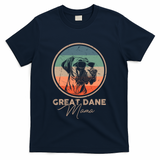 Vintage Great Dane Puppy Mom Dog Mama Lover Paw Gift T-Shirt - Navy