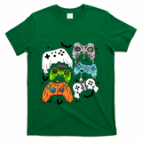 Video Game Halloween Skeleton Zombie Gaming Controllers Gift T-Shirt - Green
