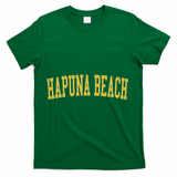 Vintage Hapuna Beach Distressed Gold Varsity Style T-Shirt - Green