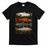 Vintage Halloween Fish Pumpkin And Mummy Cool T-Shirt - Black