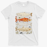 Vintage Halloween Fish Pumpkin And Mummy Cool T-Shirt - White