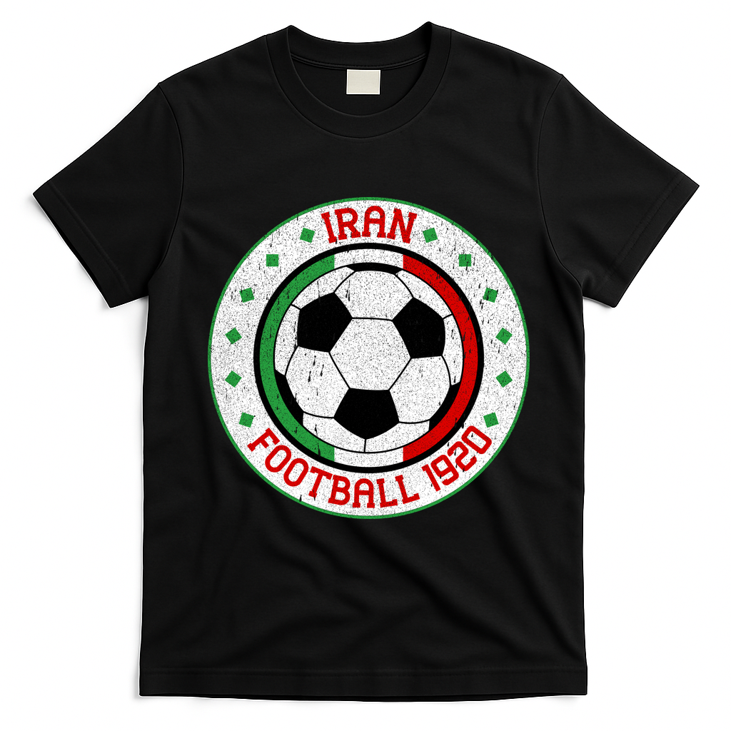 Vintage Iran Football 1920 Soccer Fan T-Shirt - Black