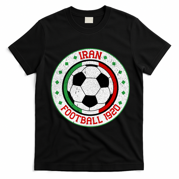 Vintage Iran Football 1920 Soccer Fan T-Shirt - Black
