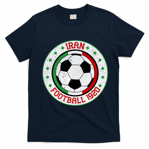 Vintage Iran Football 1920 Soccer Fan T-Shirt - Navy Blue