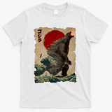 Vintage Japanese Monster Great Wave Poster T-Shirt - White