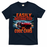 Vintage Muscle Car Easily Distracted By Cool Cars  Gift T-Shirt - Navy