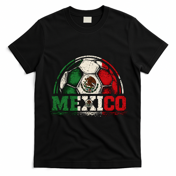 Vintage Mexico Soccer Fan Gear T-Shirt - Black