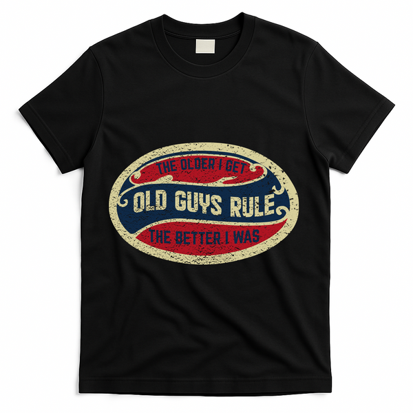 Vintage Old Guys Rule T-Shirt - Black