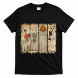 Vintage Oldpaper Ghost Halloween T-Shirt - Black