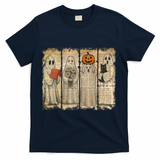 Vintage Oldpaper Ghost Halloween T-Shirt - Navy