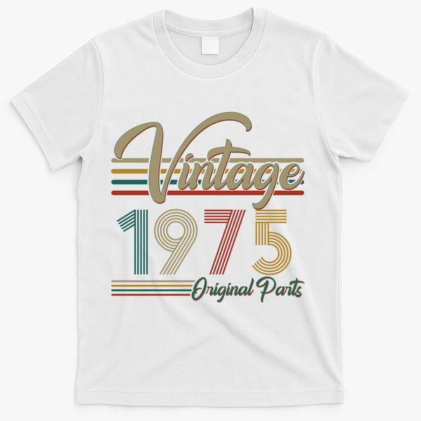Vintage Original Parts 1975 50th Birthday T-Shirt - White
