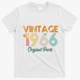 Vintage Original Parts Birthday 1966 60th Birthday T-Shirt - White