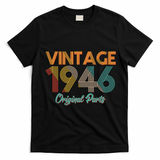 Vintage Original Parts Birthday 1946 80th Birthday T-Shirt - Black