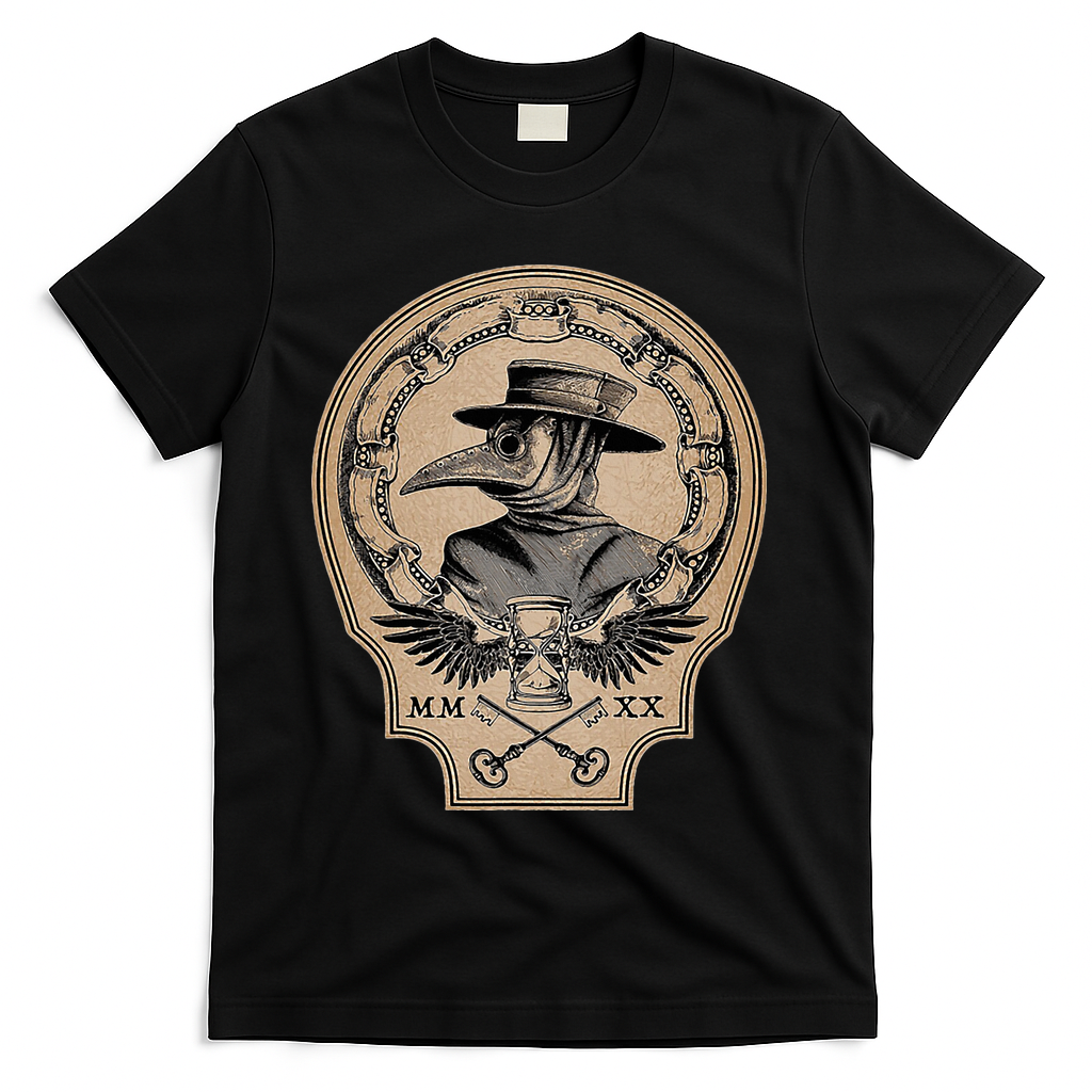 Vintage Plague Doctor T-Shirt - Black
