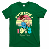 Vintage Rosie The Riveter 1973 Original Parts 50th Birthday T-Shirt - Green