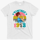 Vintage Rosie The Riveter 1973 Original Parts 50th Birthday T-Shirt - White