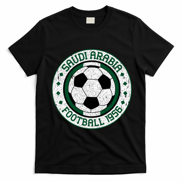Vintage Saudi Arabia Football Crest 1956 Soccer T-Shirt - Black