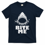 Vintage Shark Bite Me Shark T-Shirt - Navy
