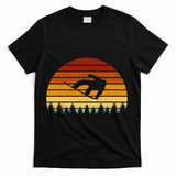 Vintage Sunset Snowboarding Gift For Snowboarders  T-Shirt - Black
