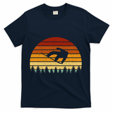 Vintage Sunset Snowboarding Gift For Snowboarders  T-Shirt - Navy