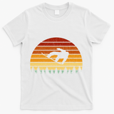 Vintage Sunset Snowboarding Gift For Snowboarders  T-Shirt - White