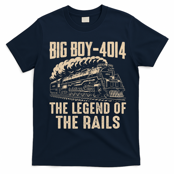 Vintage Steam Train Big Boy 4014 The Legend Of The Rails T-Shirt - Navy Blue